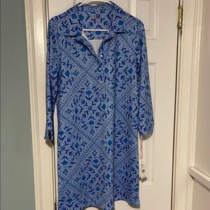 Vineyard Vines Blue Patterned Shirt Dress